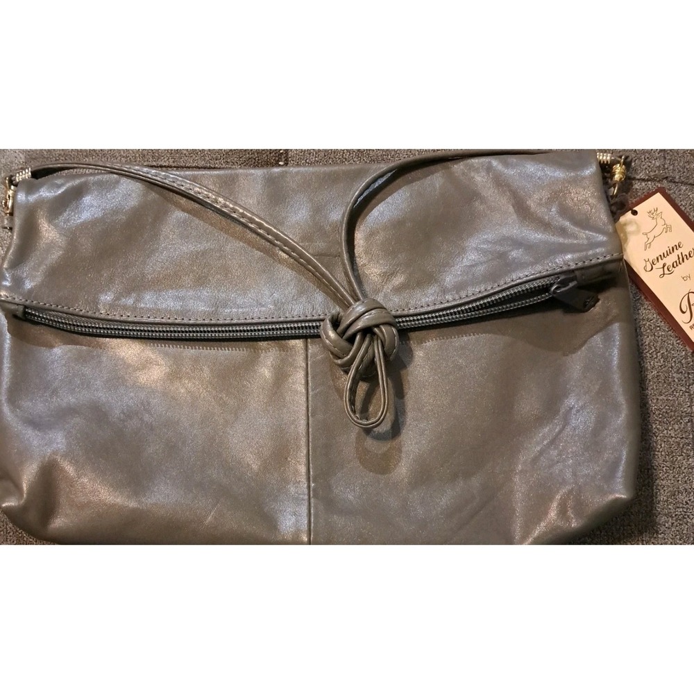 Vintage Reem Gray Genuine Leather Handbag Buttery Soft New With Tags Unused - Picture 1 of 7